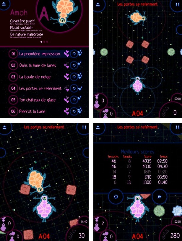 (c)2012 Alexandre Ayotte, 4 screenshots, Kiss in Space (v Alpha)